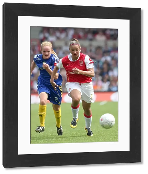 Arsenal's Lianne Sanderson and Sophie Bradley Clash in FA Womens Cup Final Showdown: Arsenal 4-1 Leeds at The City Ground (2008)