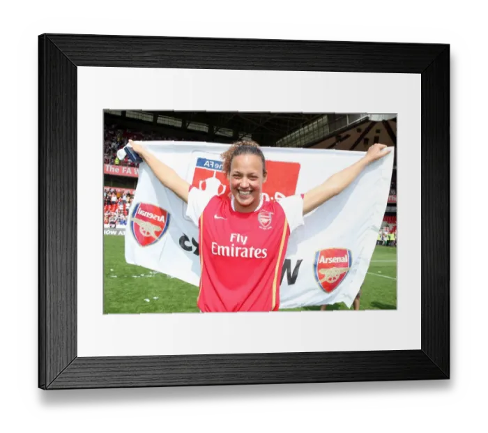 Framed Print : Lianne Sanderson (Arsenal) celebrates winning the FA Cup Framed Print : Lianne Sanderson (Arsenal) celebrates winning the FA Cup