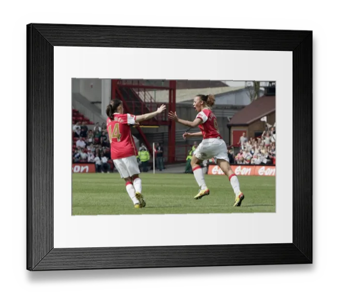 Framed Print : Arsenal Ladies Triumph: Lianne Sanderson and Karen Carney Celebrate FA Womens Cup Goal Framed Print : Arsenal Ladies Triumph: Lianne Sanderson and Karen Carney Celebrate FA Womens Cup Goal