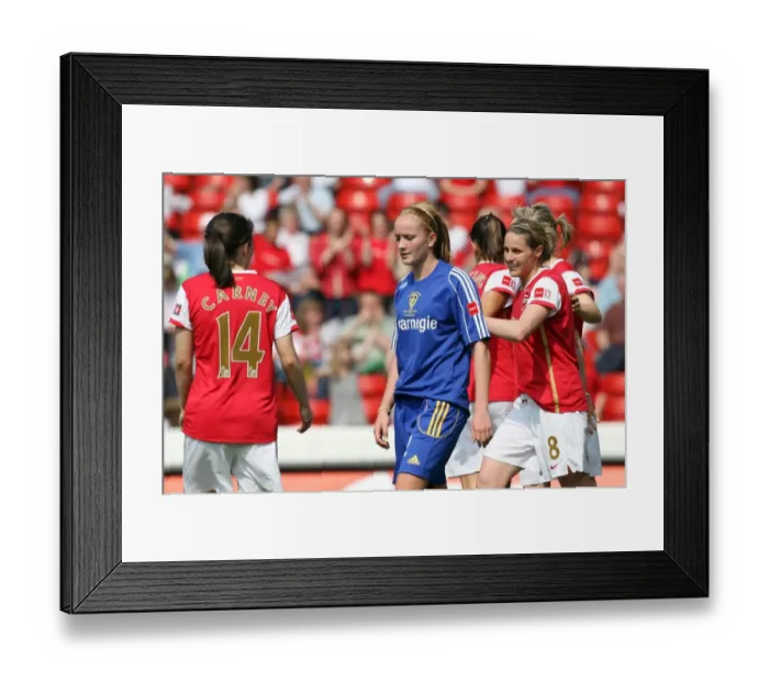 Framed Print : Kelly Smith celebrates scoring Arsenals 4th goal her 2nd Framed Print : Kelly Smith celebrates scoring Arsenals 4th goal her 2nd