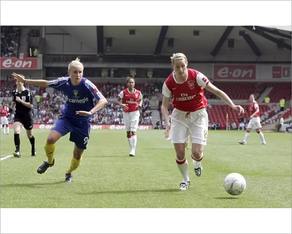 Arsenal's Kelly Smith and Steph Houghton Clash in FA Womens Cup Final: Arsenal 4-1 Leeds at The City Ground (2008)