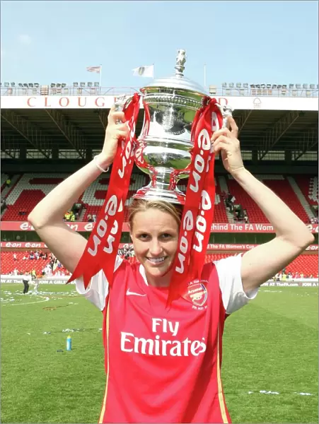 Kelly Smith with the FA Cup: Arsenal's Victory in the FA Women's Cup Final (4:1 vs Leeds United, 2008)