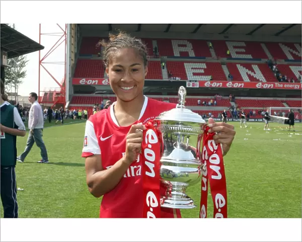 Rachel Yankey with the FA Cup: Arsenal's Victory in the FA Women's Cup Final against Leeds United (5 / 5 / 08)