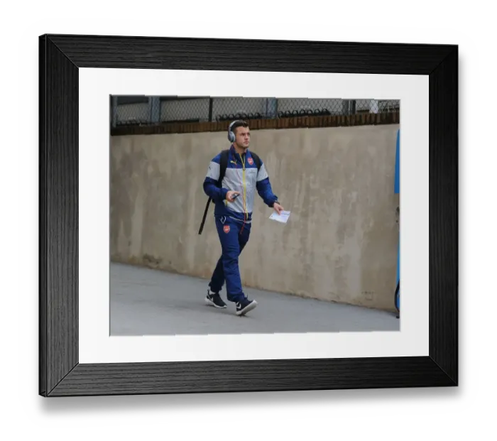 Framed Print : Arsenal's Jack Wilshere Arrives at Selhurst Park Ahead of Crystal Palace Clash (February 2015)