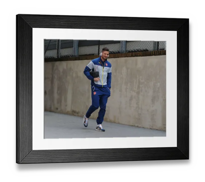 Framed Print : Arsenal's Olivier Giroud Arrives at Selhurst Park Ahead of Crystal Palace Clash (Crystal Palace v Arsenal, 2014-15)