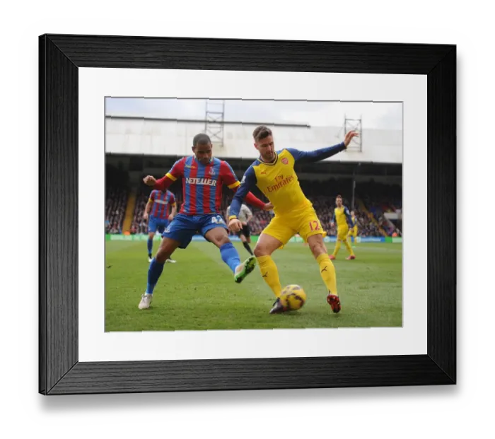 Framed Print : Olivier Giroud vs Jason Puncheon: A Battle at Selhurst Park - Crystal Palace vs Arsenal, Premier League 2014-15 Framed Print : Olivier Giroud vs Jason Puncheon: A Battle at Selhurst Park - Crystal Palace vs Arsenal, Premier League 2014-15