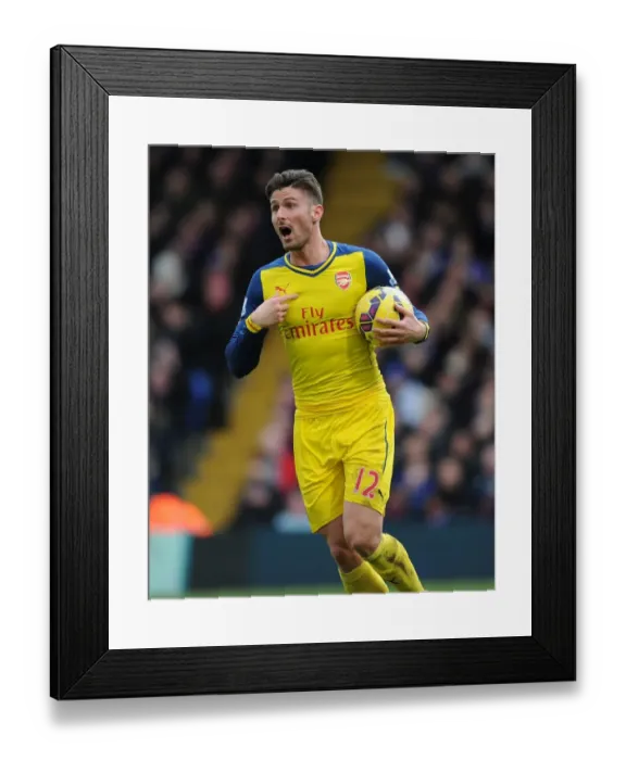 Framed Print : Olivier Giroud in Action: Crystal Palace vs Arsenal, Premier League 2014-15