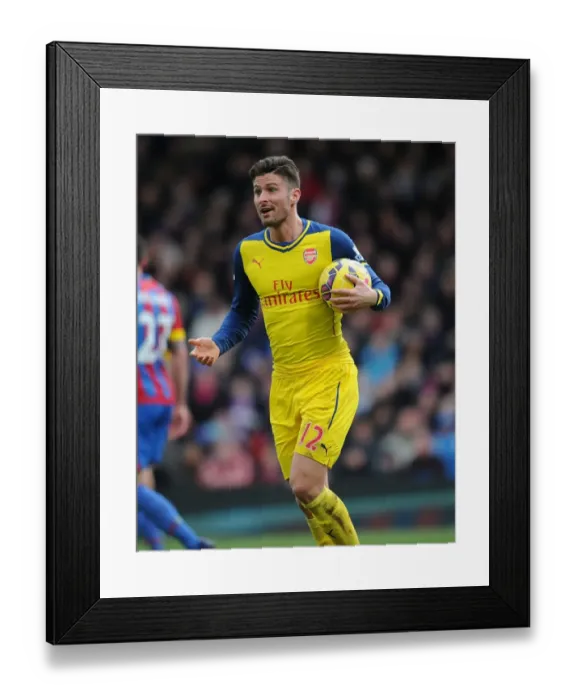 Framed Print : Olivier Giroud in Action: Crystal Palace vs Arsenal, Premier League 2014-15