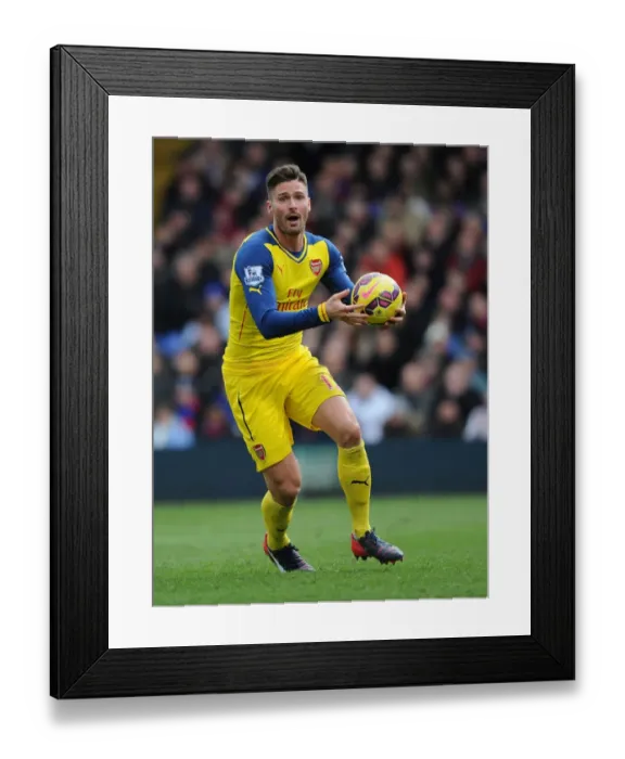 Framed Print : Olivier Giroud in Action: Crystal Palace vs Arsenal, Premier League 2014-15