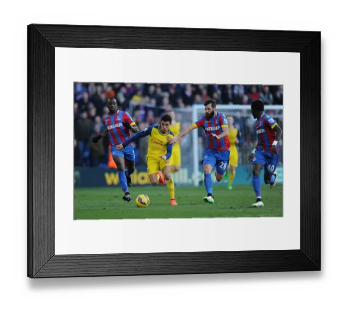 Framed Print : Alexis Sanchez Breaks Past Crystal Palace Defenders during Arsenal's Premier League Victory Framed Print : Alexis Sanchez Breaks Past Crystal Palace Defenders during Arsenal's Premier League Victory