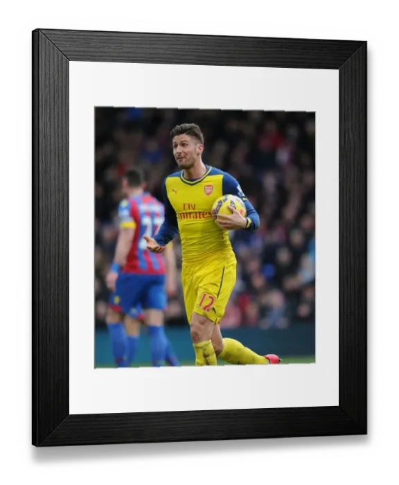 Framed Print : Olivier Giroud in Action: Crystal Palace vs. Arsenal, Premier League 2014-15