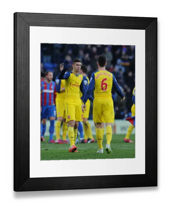 Framed Print : Gabriel and Koscielny Celebrate Arsenal's Victory over Crystal Palace Framed Print : Gabriel and Koscielny Celebrate Arsenal's Victory over Crystal Palace