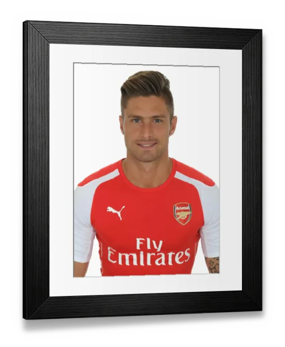 Framed Print : Arsenal's Olivier Giroud at 2014-15 Photocall