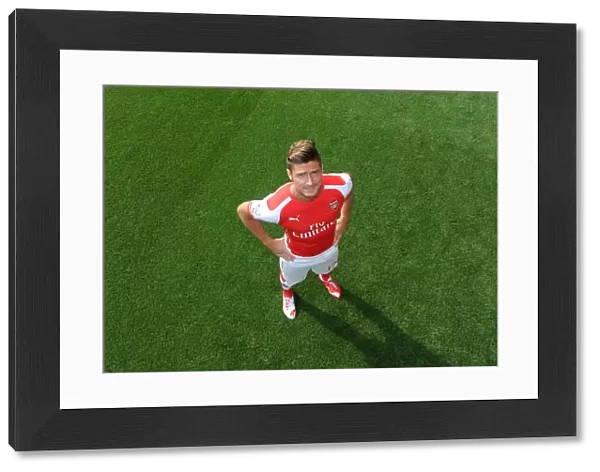 Arsenal Football Club: Olivier Giroud at 2014-15 First Team Photocall, Emirates Stadium