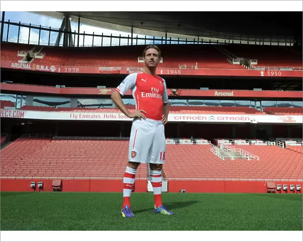 Nacho Monreal (Arsenal). Arsenal 1st Team Photocall. Emirates Stadium, 7  /  8  /  14. Credit