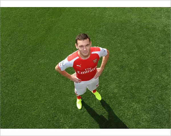 Arsenal Football Club: Thomas Vermaelen at 2014-15 First Team Photocall, Emirates Stadium