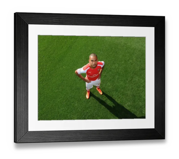 Framed Print : Arsenal Football Club: Theo Walcott at 2014-15 First Team Photocall, Emirates Stadium Framed Print : Arsenal Football Club: Theo Walcott at 2014-15 First Team Photocall, Emirates Stadium