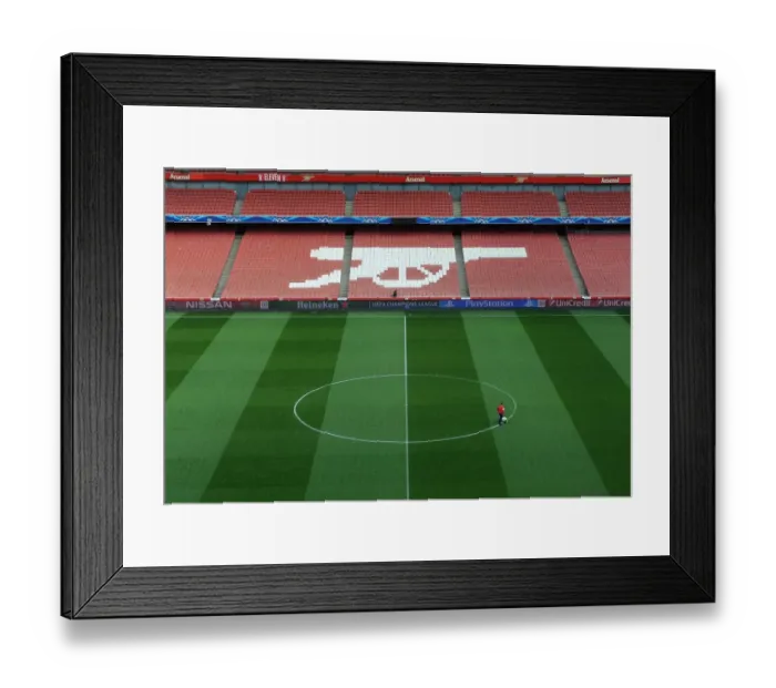 Framed Print : Emirates Stadium: Arsenal v AS Monaco - UEFA Champions League Round of 16 Pitch Preparation (2015)