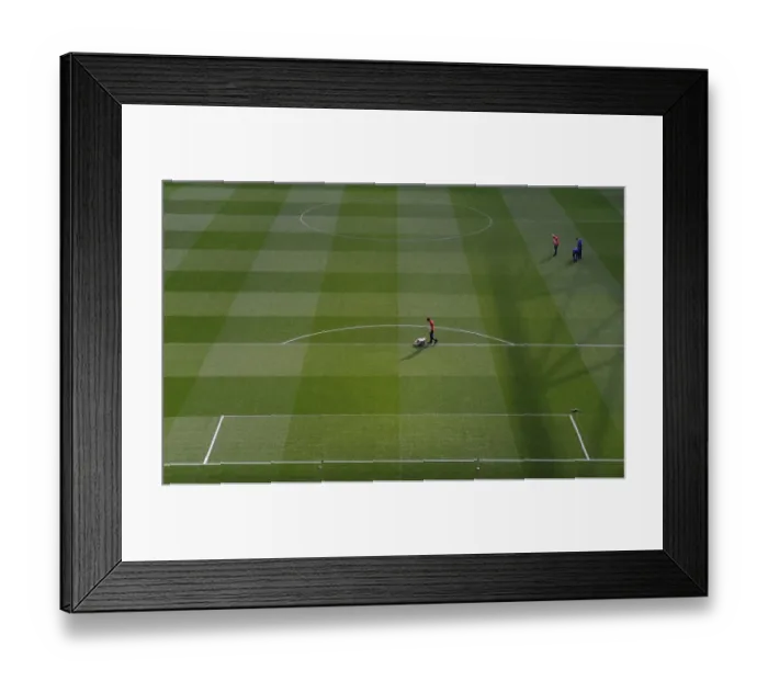 Framed Print : Arsenal's Ready Emirates Stadium for Monaco Clash (2015): A Closer Look at the Meticulously Marked Pitch Framed Print : Arsenal's Ready Emirates Stadium for Monaco Clash (2015): A Closer Look at the Meticulously Marked Pitch