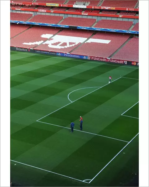 Emirates Stadium: Preparing the Pitch for Arsenal vs Monaco (UEFA Champions League, 2015)