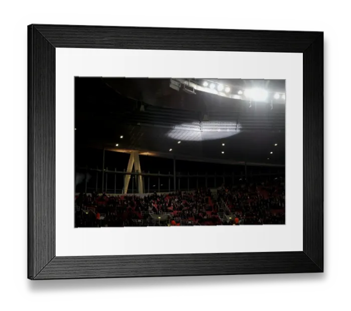 Framed Print : Light display pre match. Arsenal 1: 3 AS Monaco. UEFA Champions League. Emirates Stadium, 25 / 2 / 15 Framed Print : Light display pre match. Arsenal 1: 3 AS Monaco. UEFA Champions League. Emirates Stadium, 25 / 2 / 15