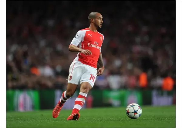 Theo Walcott in Action: Arsenal vs AS Monaco, UEFA Champions League Round of 16, 2015