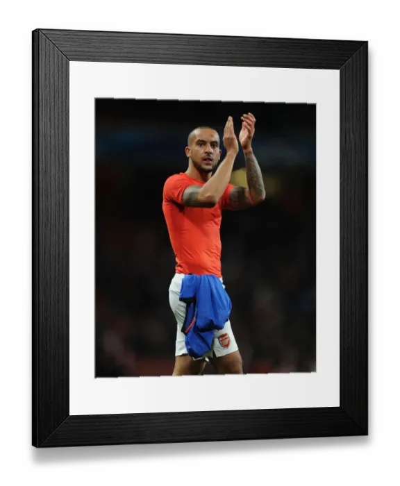 Framed Print : Theo Walcott Celebrates with Arsenal Fans after UEFA Champions League Victory over AS Monaco Framed Print : Theo Walcott Celebrates with Arsenal Fans after UEFA Champions League Victory over AS Monaco