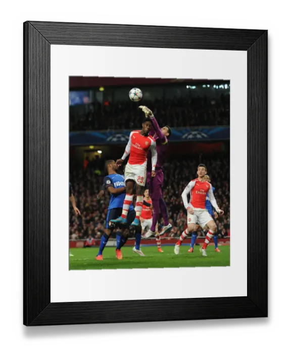 Framed Print : Clash of Titans: Welbeck vs. Subasic in Arsenal vs. Monaco UCL Showdown