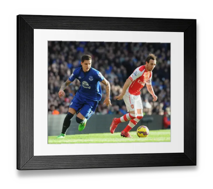 Framed Print : Santi Cazorla Outsmarts Muhamed Besic: Arsenal's Masterclass vs. Everton, Premier League 2015