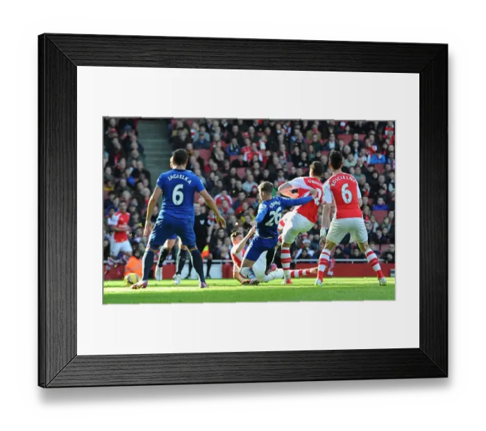 Framed Print : Giroud's Intense Goal: Arsenal vs. Everton, Premier League 2015