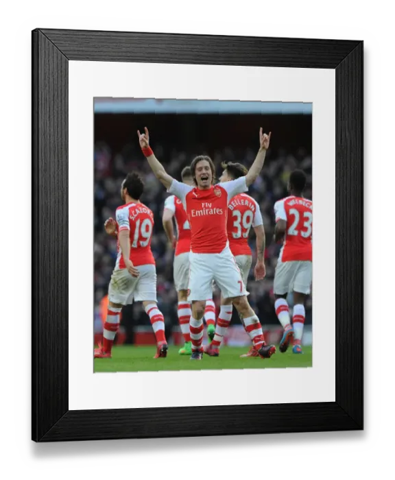 Framed Print : Tomas Rosicky's Brilliant Brace: Arsenal's Victory Over Everton in the Premier League