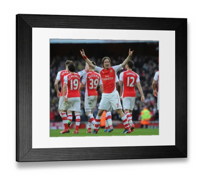 Framed Print : Tomas Rosicky's Double Strike: Arsenal's Victory Over Everton in the Premier League (March 2015)