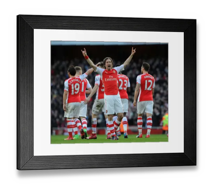 Framed Print : Tomas Rosicky's Brilliant Double: Arsenal's Triumph Over Everton in the Premier League (2015)