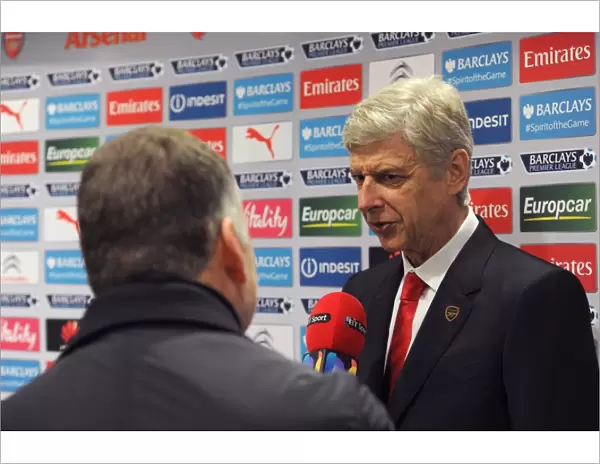 Arsene Wenger the Arsenal Manager. Arsenal 2: 0 Everton. Barclays Premier League. Emirates Stadium