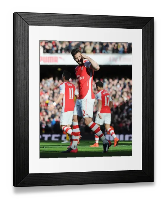 Framed Print : Olivier Giroud's Strike: Arsenal vs. Everton, Premier League 2014-15 Framed Print : Olivier Giroud's Strike: Arsenal vs. Everton, Premier League 2014-15