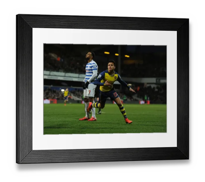 Framed Print : Alexis Sanchez Scores Arsenal's Second Goal vs. Queens Park Rangers (2014-15) Framed Print : Alexis Sanchez Scores Arsenal's Second Goal vs. Queens Park Rangers (2014-15)
