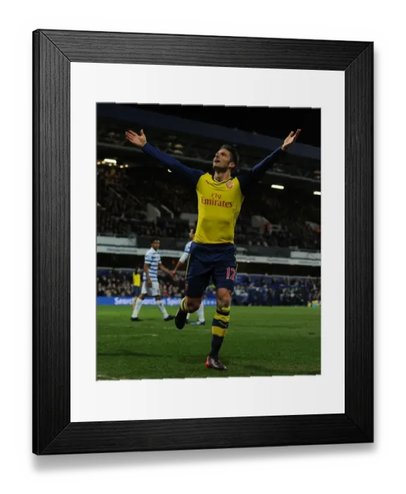 Framed Print : Giroud's Strike: Arsenal's Victory Over Queens Park Rangers in Premier League 2014-15