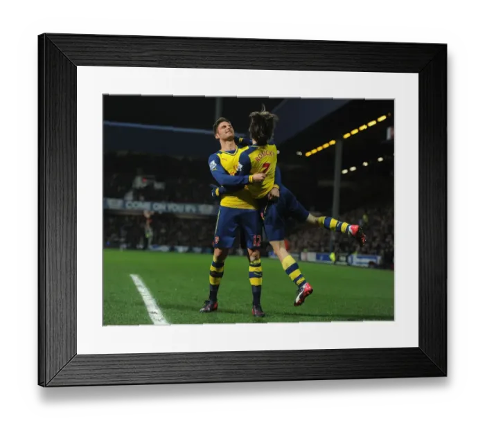 Framed Print : Arsenal: Giroud and Rosicky Celebrate First Goal Against Queens Park Rangers (2014-15) Framed Print : Arsenal: Giroud and Rosicky Celebrate First Goal Against Queens Park Rangers (2014-15)