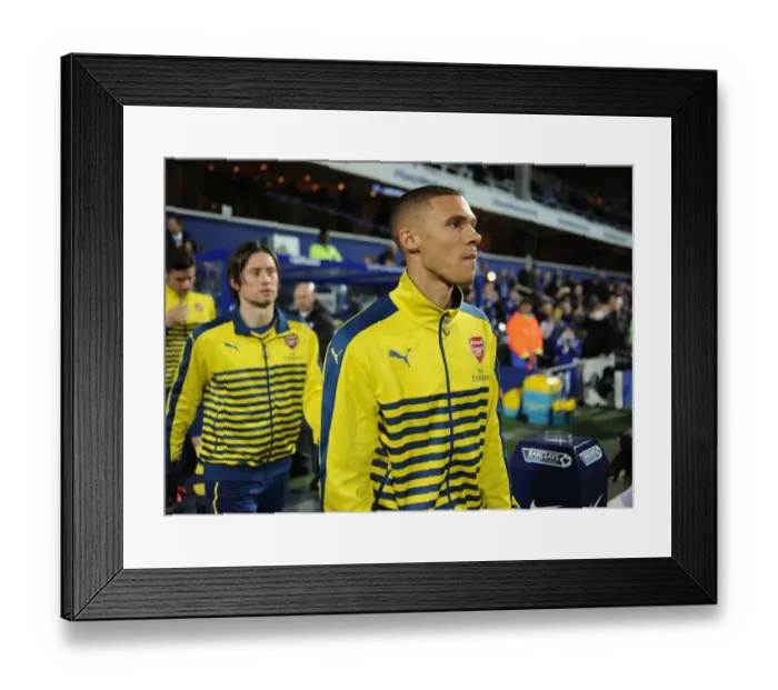 Framed Print : Arsenal's Kieran Gibbs Prepares for Queens Park Rangers Clash (2014-15)