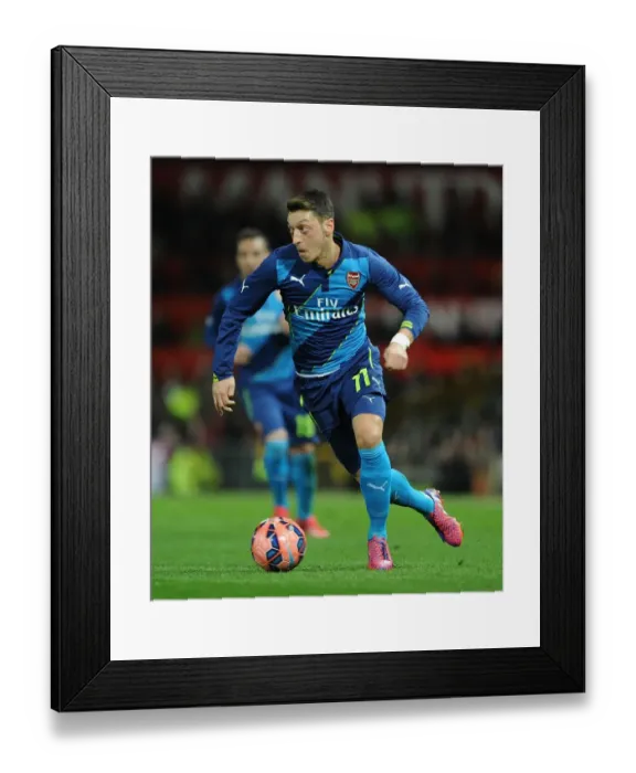 Framed Print : Mesut Ozil: FA Cup Quarterfinal Showdown at Old Trafford (Manchester United vs Arsenal, 2015)