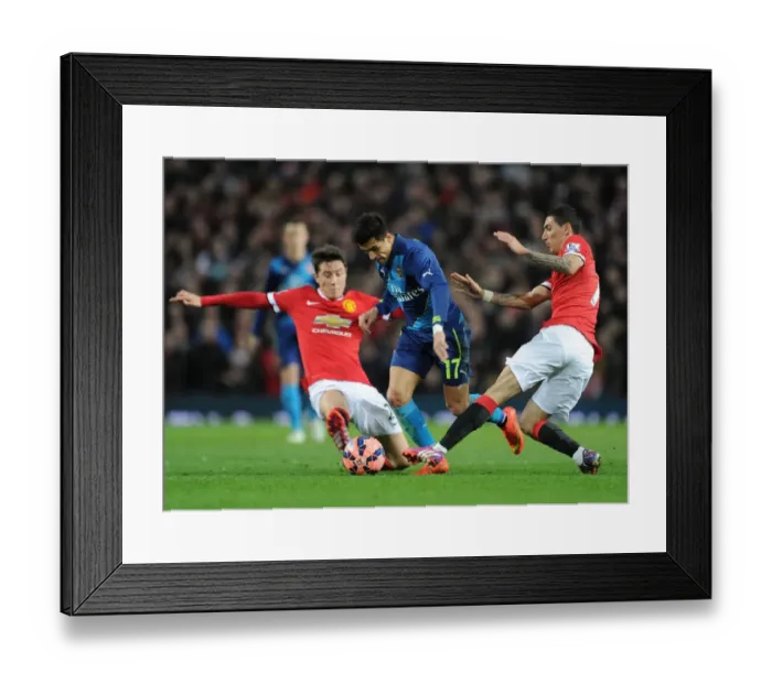 Framed Print : Clash of Titans: Sanchez vs. Herrera, Di Maria - Manchester United vs. Arsenal, FA Cup Quarterfinal Framed Print : Clash of Titans: Sanchez vs. Herrera, Di Maria - Manchester United vs. Arsenal, FA Cup Quarterfinal