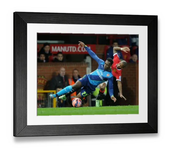 Framed Print : Danny Welbeck vs. Ashley Young: FA Cup Quarterfinal Clash Between Manchester United and Arsenal
