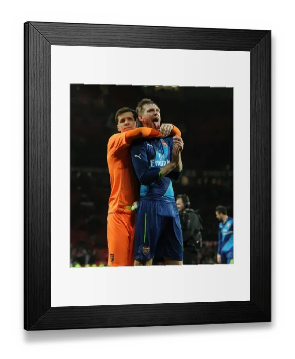Framed Print : Arsenal's Glory: Mertesacker and Szczesny Celebrate FA Cup Quarterfinal Victory over Manchester United at Old Trafford Framed Print : Arsenal's Glory: Mertesacker and Szczesny Celebrate FA Cup Quarterfinal Victory over Manchester United at Old Trafford