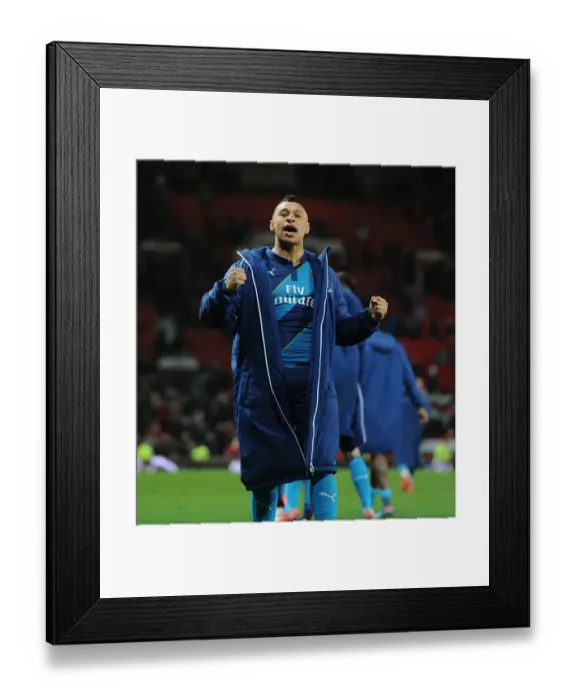 Framed Print : Arsenal's FA Cup Victory: Oxlade-Chamberlain's Euphoric Celebration over Manchester United (2014-15)