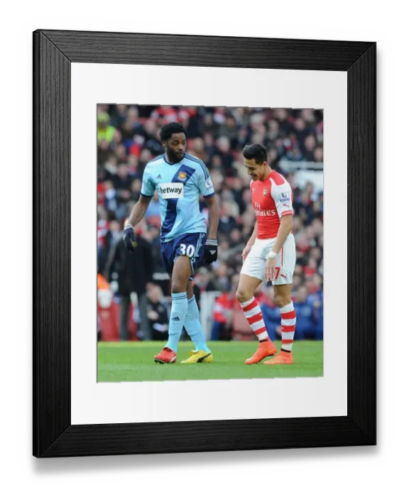 Framed Print : Clash of the Red and White: Sanchez vs. Song - Arsenal vs. West Ham United, Premier League