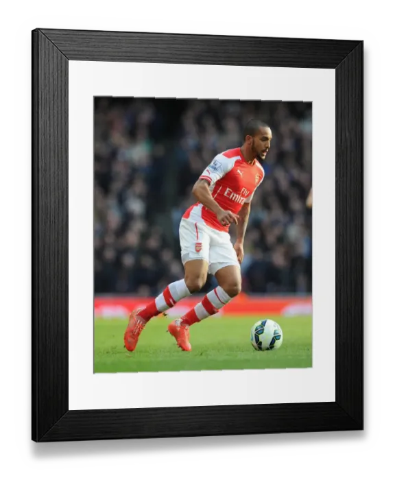 Framed Print : Theo Walcott in Action: Arsenal vs. West Ham United, Premier League 2014-2015