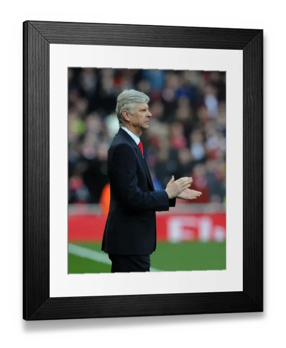 Framed Print : Arsene Wenger: Arsenal Manager before Arsenal vs West Ham United, Premier League 2015