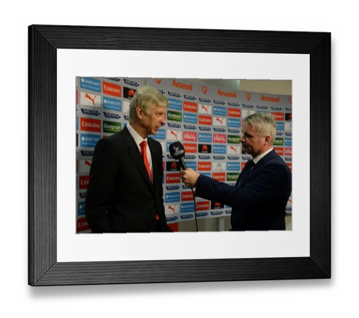 Framed Print : Arsene Wenger: Arsenal Manager Ahead of Arsenal v West Ham United, Premier League 2015