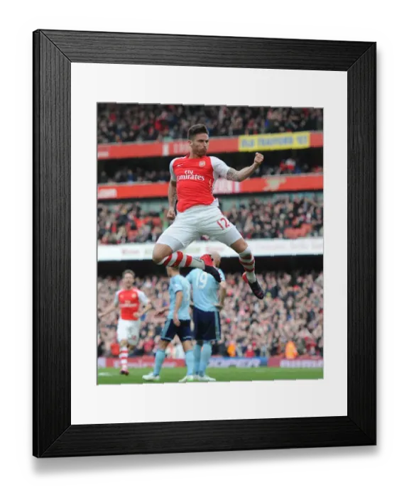 Framed Print : Giroud's Thriller: Arsenal's Dramatic Comeback Win Against West Ham United, 2014-15 Framed Print : Giroud's Thriller: Arsenal's Dramatic Comeback Win Against West Ham United, 2014-15