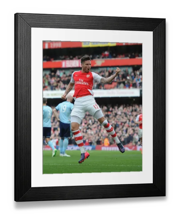 Framed Print : Arsenal's Thrilling Victory: Giroud's Unforgettable Goal vs. West Ham United, March 2015 Framed Print : Arsenal's Thrilling Victory: Giroud's Unforgettable Goal vs. West Ham United, March 2015